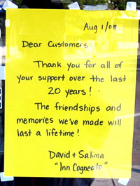 Inn Cogneato Goodbye Note