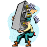Man carrying file cabinet
