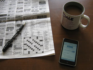 Crossword and coffee