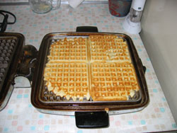 Waffles ready for eating